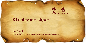 Kirnbauer Ugor névjegykártya
